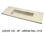 Plan vasque lavabo sur mesure : L 130 à 201 x P 40 à 51 cm, finition lisse mate, 10 couleurs au choix, Anti bactérien, résine Akrytan® teinté dans la masse, Livraison Offerte.